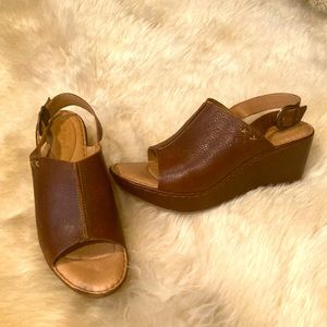 BORN Leather Wedge Sandal size 10